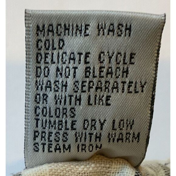 Baxter Wells Neutral Plaid Pattern Linen Blend Pants Sz 10 Preppy Light Academia - Picture 15 of 15